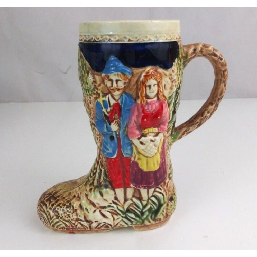 Vintage Royal Sealy Beautifully Detailed 6.5" German Boot Vase Beer Stein Japan